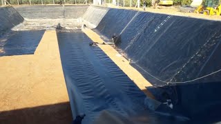 pose de géomembrane